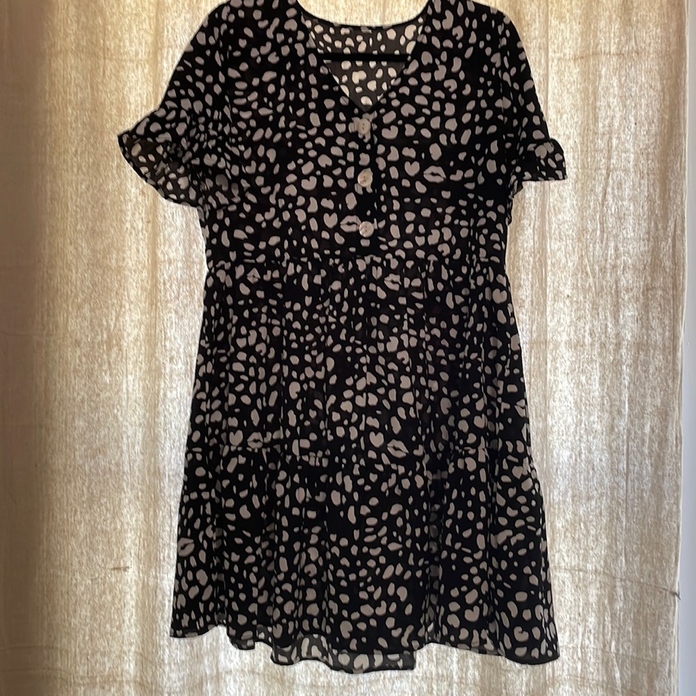 Black with White Tiered Dress